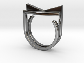 Adjustable ring. Basic set 6. in Fine Detail Polished Silver