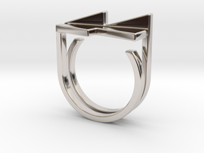 Adjustable ring. Basic set 7. in Rhodium Plated Brass