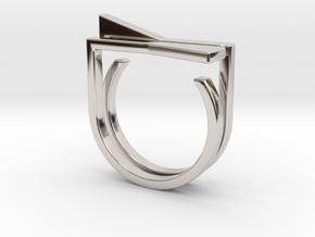 Adjustable ring. Basic set 8. in Rhodium Plated Brass
