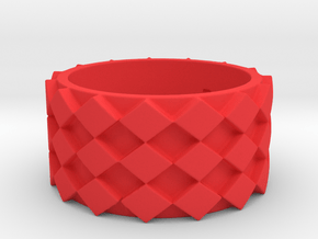 Futuristic Diamond Ring Size 6 in Red Processed Versatile Plastic