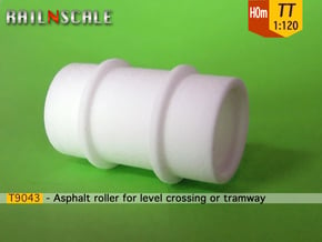 Asphalt-Walze (Straßenbahn/Übergang - TT 1:120) in White Natural Versatile Plastic