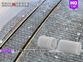 SET Row paving with border (H0) in Gray Fine Detail Plastic