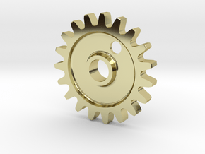 Cog Gear Key Chain / Pendant in 18k Gold Plated Brass