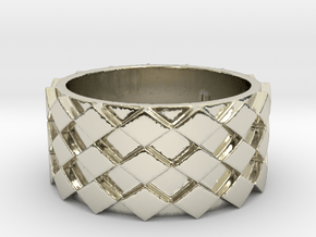 Futuristic Diamond Ring Size 8 in 14k White Gold