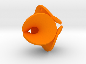 Enneper Earring / Pendant in Orange Processed Versatile Plastic