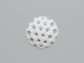 Hex Sphere Slice in White Natural Versatile Plastic