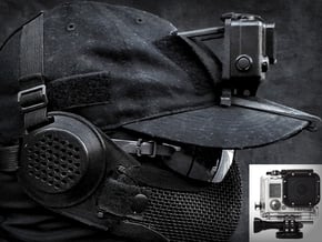 Hat Mount GoPro HERO 3/4 (Full Size Case) in Black Natural Versatile Plastic