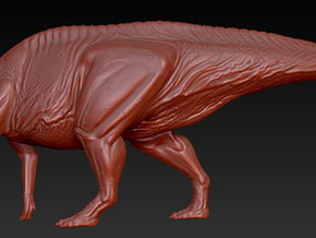 1/40 Parasaurolophus - Preening in White Natural Versatile Plastic