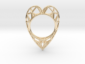 The  Heart ring size 7 1/2 US (17.75 mm) in 14k Gold Plated Brass