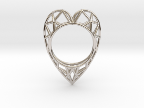 The  Heart ring size 7 1/2 US (17.75 mm) in Rhodium Plated Brass