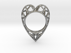 The  Heart ring size 7 1/2 US (17.75 mm) in Polished Silver