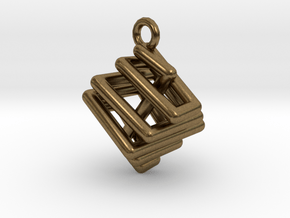 Ring-in-a-Cube-03 in Natural Bronze