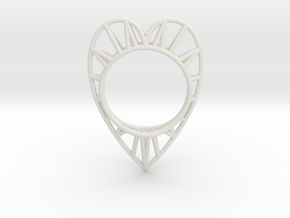 The Heart ring size 7 1/2 US  (17.75 mm) in White Natural Versatile Plastic