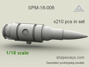 1/18 SPM-18-006 cal.30 (7.62mm) cartridges linked in Clear Ultra Fine Detail Plastic