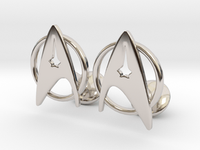 StarTrek Cuffliknks in Rhodium Plated Brass