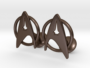 StarTrek Cuffliknks in Polished Bronze Steel