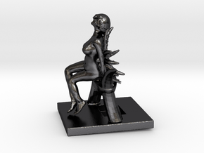 holding statue alyxka in Polished and Bronzed Black Steel
