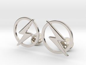 Flash Cufflinks in Rhodium Plated Brass