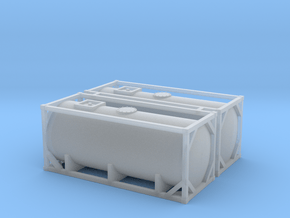 N Scale 20ft Tank Container (2pc) in Smooth Fine Detail Plastic