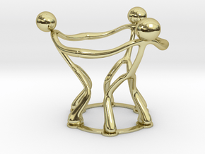 stickman egg cup V2 in 18k Gold Plated Brass
