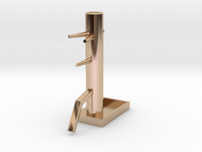 Wooden Dummy04-print in 14k Rose Gold Plated Brass