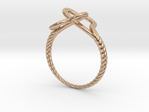 Locked Love Ring in 14k Rose Gold Plated Brass