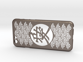 Chinese character Love 愛 iPone6 case in Polished Bronzed Silver Steel
