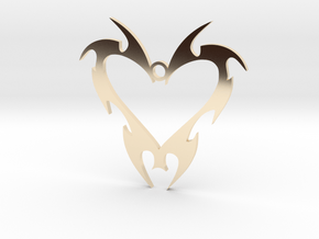 Tribal Heart Charm in 14K Yellow Gold