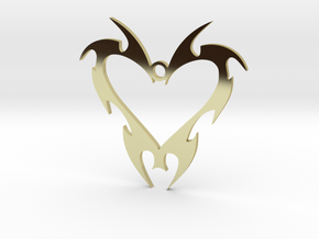 Tribal Heart Charm in 18k Gold Plated Brass