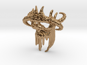 Skull-028-new scale in 3cm Passed in Polished Brass