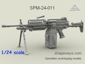 1/24 SPM-24-011 m249 MK48mod0 7,62mm machine gun in Clear Ultra Fine Detail Plastic