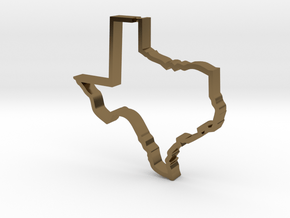 Texas Outline Pendant in Polished Bronze