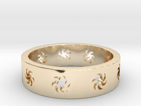 Sunburst Ring Size 5 in 14k Gold Plated Brass