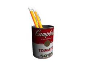 Campbell Soup Can Desk Accessory in Full Color Sandstone