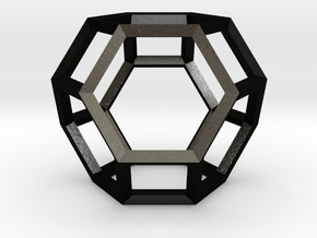 Truncated Octahedron(Leonardo-style model) in Matte Black Steel