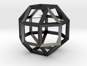 Rhombicuboctahedron(Leonardo-style model) in Polished and Bronzed Black Steel