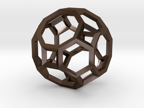 Truncated Cuboctahedron(Leonardo-style model) in Polished Bronze Steel
