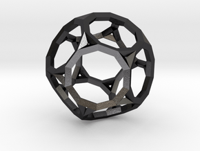 Truncated Dodecahedron(Leonardo-style model) in Polished and Bronzed Black Steel