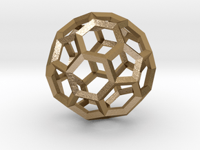 Truncated Icosahedron(Leonardo-style model) in Polished Gold Steel