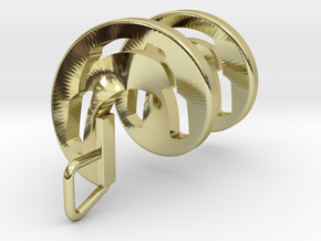 Headphones Spiral Pendant in 18k Gold