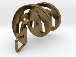 Headphones Spiral Pendant in Polished Bronze