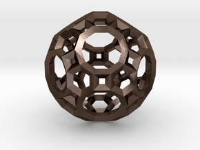 Truncated Icosidodecahedron(Leonardo-style model) in Polished Bronze Steel