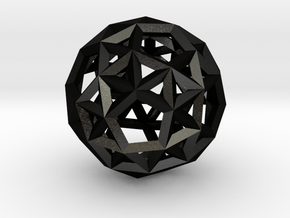 Snub Dodecahedron(Leonardo-style model) in Matte Black Steel