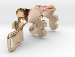 Spiral Teddy Bear Pendant in 14k Rose Gold Plated Brass