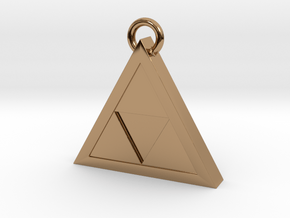 Triforce Pendant in Polished Brass