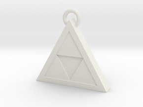 Triforce Pendant in White Natural Versatile Plastic