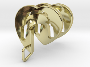 Headphones Heart Spiral Pendant in 18k Gold