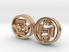 NEW 1" RDA PLUGS PAIR - CHEAPEST OPTION! in 14k Rose Gold Plated Brass