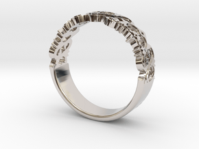 Decorative Ring 1 in Rhodium Plated Brass