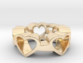 Love Lines Ring in 14k Gold Plated Brass: 6 / 51.5